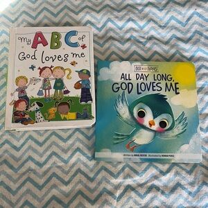 Board Book God Loves Me Set, ABC, All Day Long, Gift Sunday School Baptism